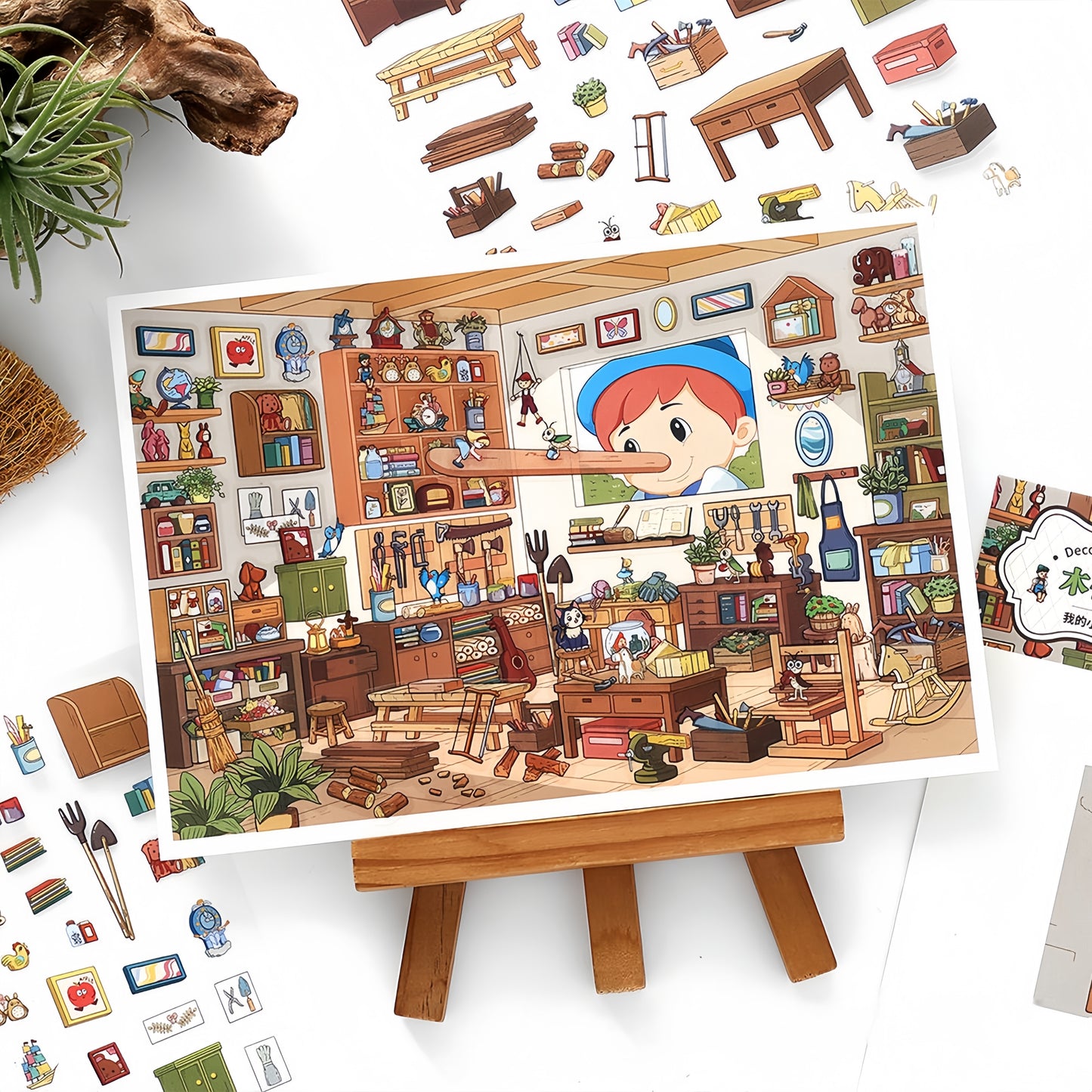 Whimsical Rooms 3D Sticker | 4 Cute Miniature Scenes
