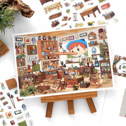 Whimsical Rooms 3D Sticker | 4 Cute Miniature Scenes