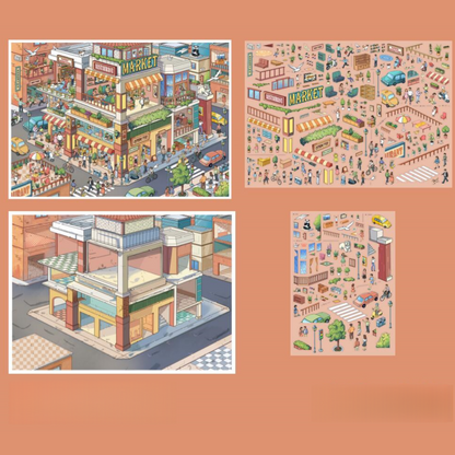 Magic World 3D Sticker | 6 Cute Miniature Scenes