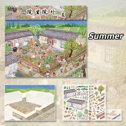 Farmhouse Courtyard 3D Sticker | 4 Cute Miniature Scenes