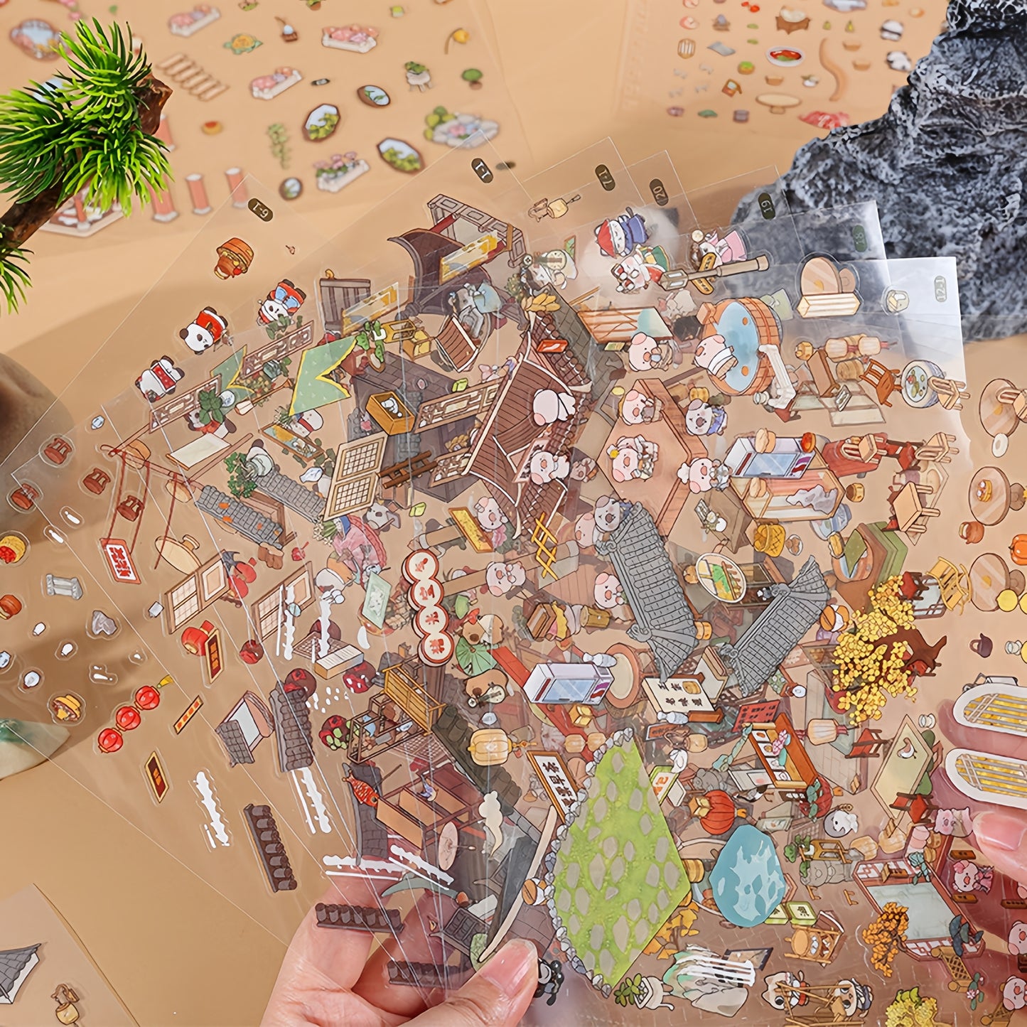 Ancient Cottage 3D Sticker Book