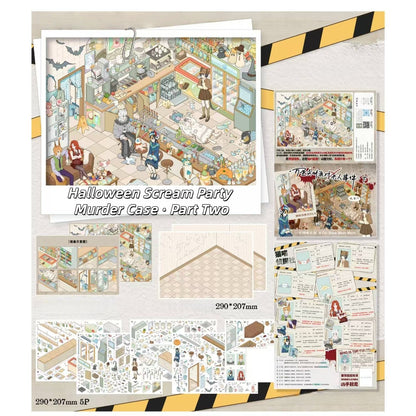 Cat Detective Agency 3D Sticker | 2 Cute Miniature Scenes