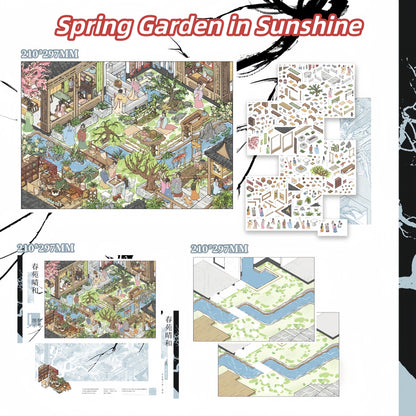 Through the Seasons 3D Sticker | 2 Cute Miniature Scenes