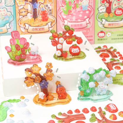Crystal Friends 3D Stackable Stickers | 4 Cute Miniature Themes