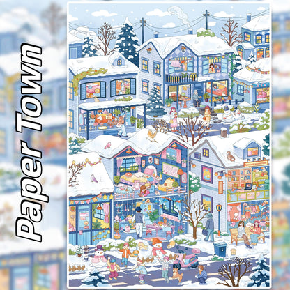 Town Street View 3D Sticker | 4 Cute Miniature Scenes