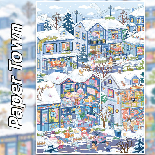 Town Street View 3D Sticker | 4 Cute Miniature Scenes