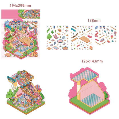 Cat and Dog Paradise 3D Sticker
