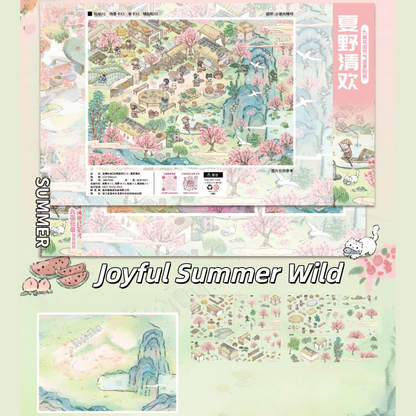 Around the Year 3D Sticker | 4 Cute Miniature Scenes