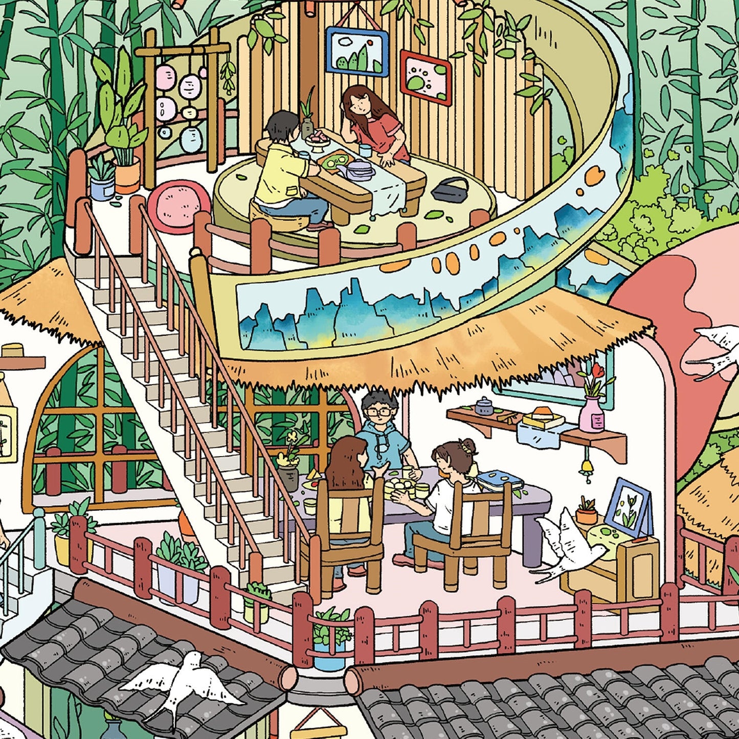 Cozy Time 3D Sticker | 2 Cute Miniature Scenes