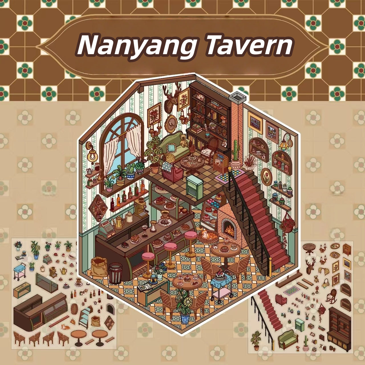 Fantasy Rooms 3D Sticker | 3 Cute Miniature Scenes