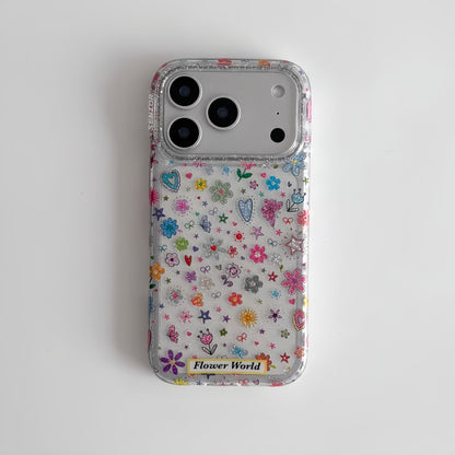 Colorful Heart Flower Star Acrylic Phone Case