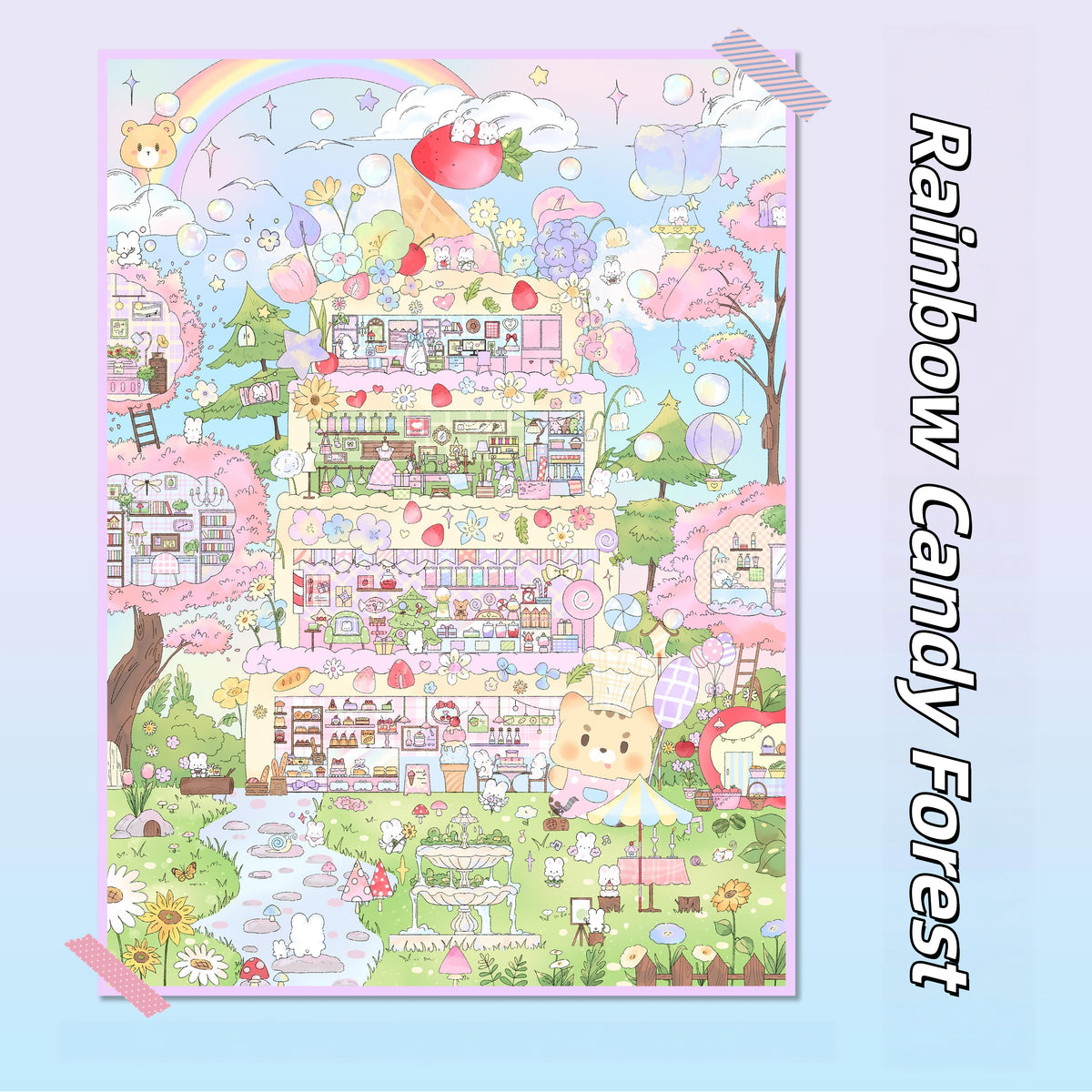 Sweet Dreamy Worlds 3D Sticker | 3 Cute Miniature Scenes