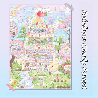 Sweet Dreamy Worlds 3D Sticker | 3 Cute Miniature Scenes