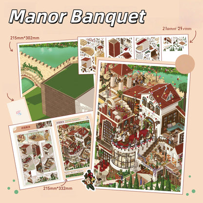 Fantasy Worlds 3D Sticker | 4 Cute Miniature Scenes