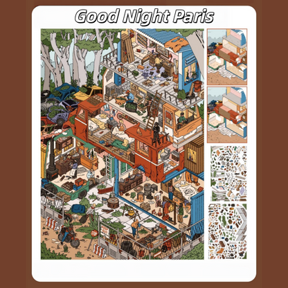 Two Sides of Paris 3D Sticker | 2 Cute Miniature Scenes