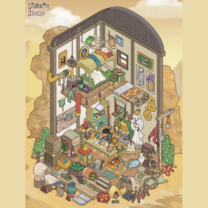 RPG Homes 3D Sticker | 4 Cute Miniature Scenes