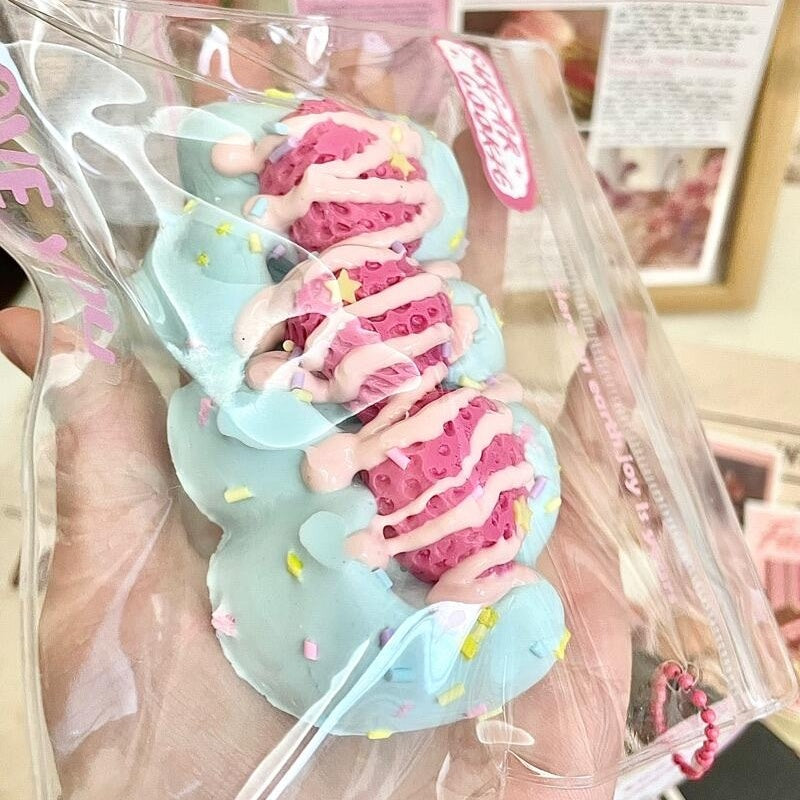 Blue Strawberry Cream Squishy