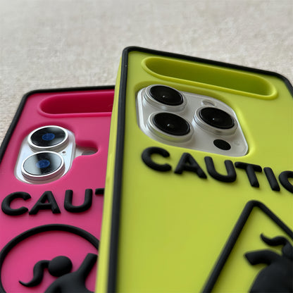 Funny Warning Sign Silicone Phone Case