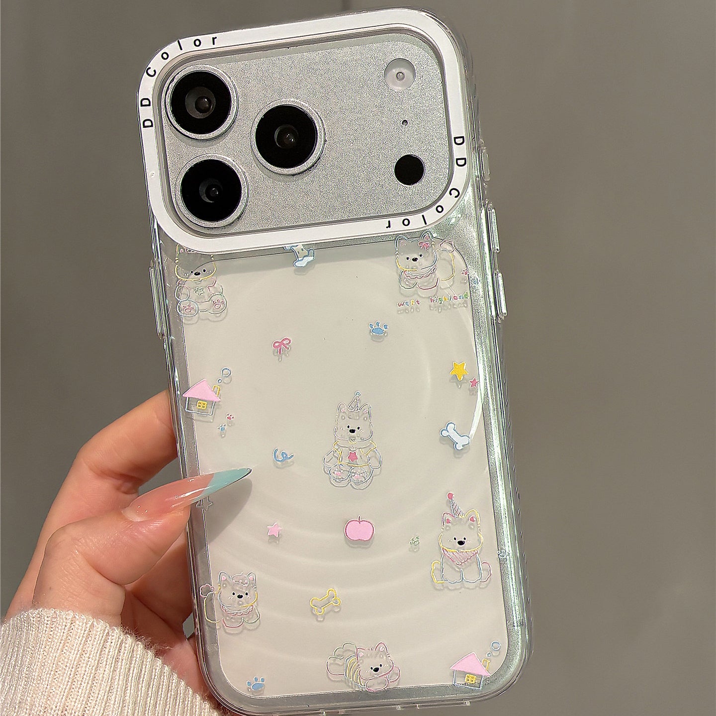 Colorful Line Westie Magnetic Stand Acrylic Phone Case