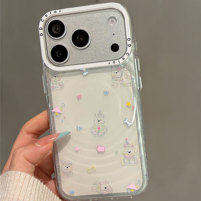 Colorful Line Westie Magnetic Stand Acrylic Phone Case