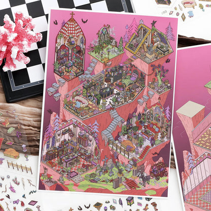 Echoes of the Unseen 3D Sticker | 2 Cute Miniature Scenes