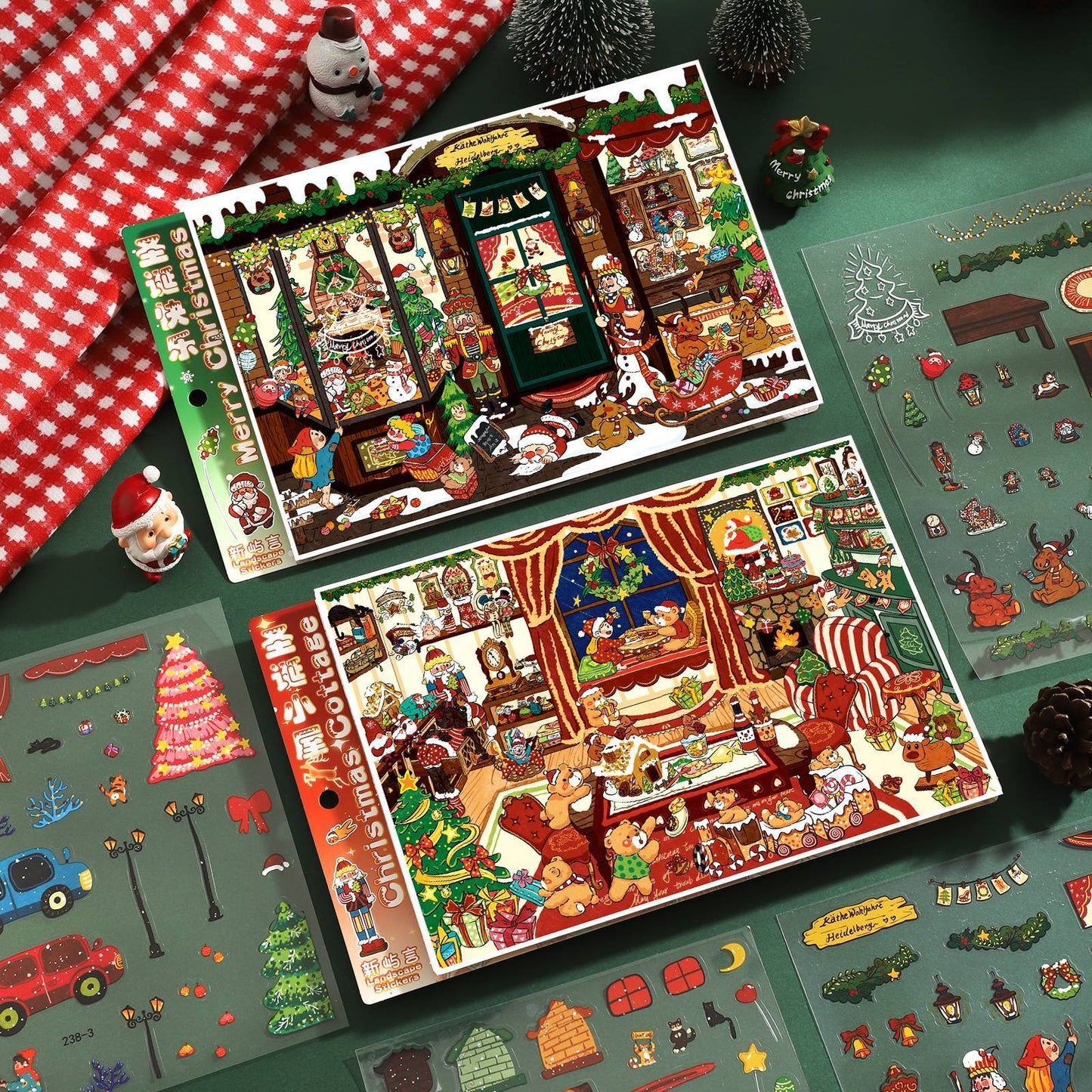 A Cozy Christmas 3D Sticker | 3 Cute Miniature Scenes