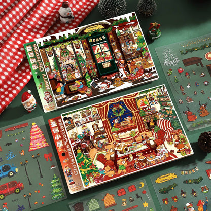A Cozy Christmas 3D Sticker | 3 Cute Miniature Scenes