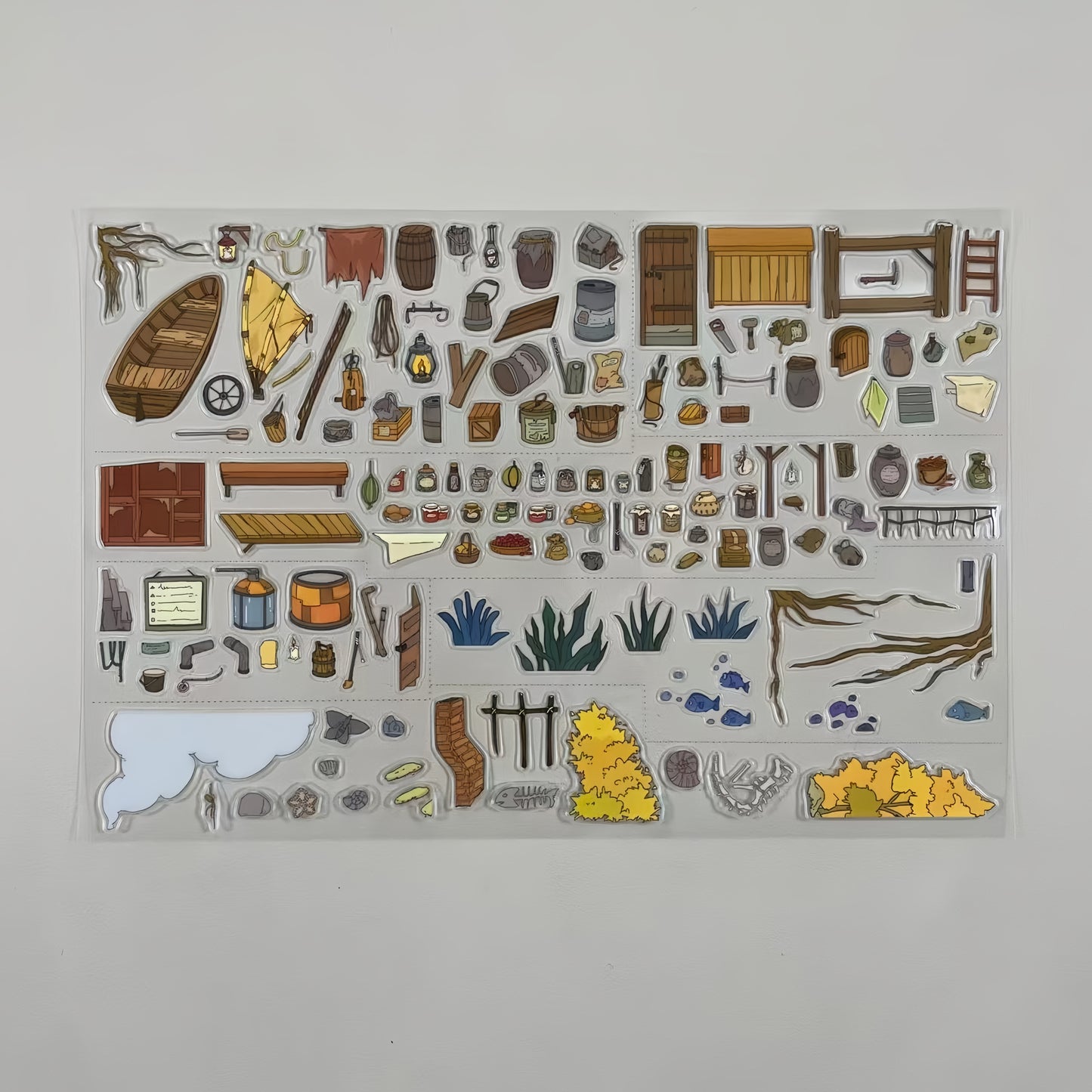Grid House 3D Sticker
