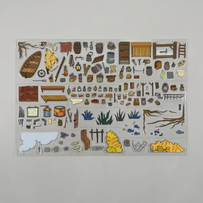 Grid House 3D Sticker