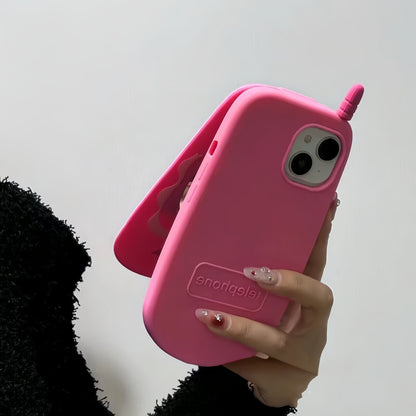 Flip Phone Makeup Mirror Silicone Phone Case