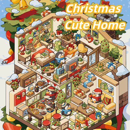 Merry Christmas 3D Sticker | 4 Cute Miniature Scenes