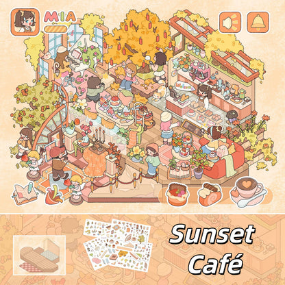 Sunrise to Sunset 3D Sticker | 6 Cute Miniature Scenes