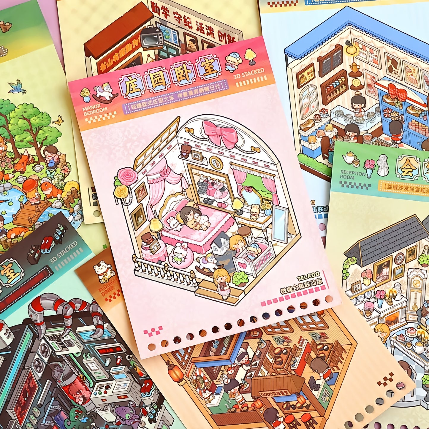 Cartoon Cottage 3D Sticker Book