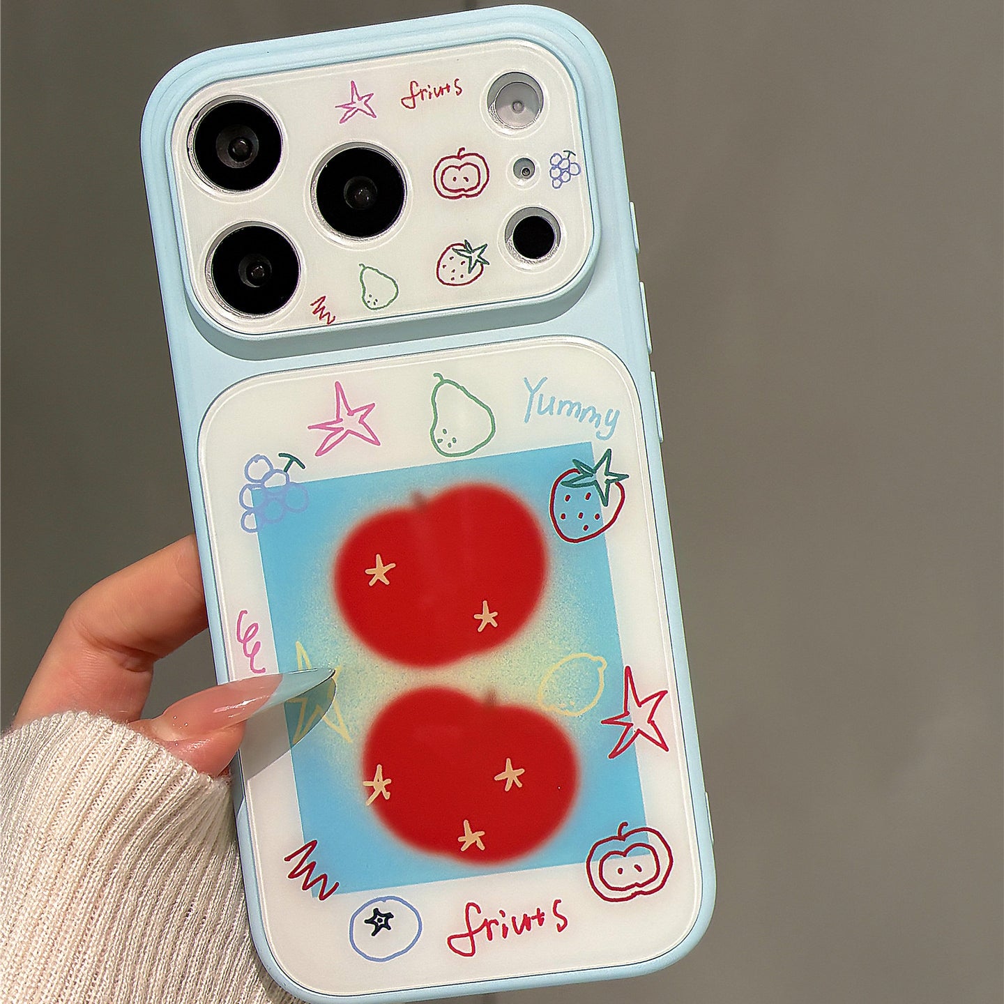 Blue Ombre Red Apple Acrylic Phone Case