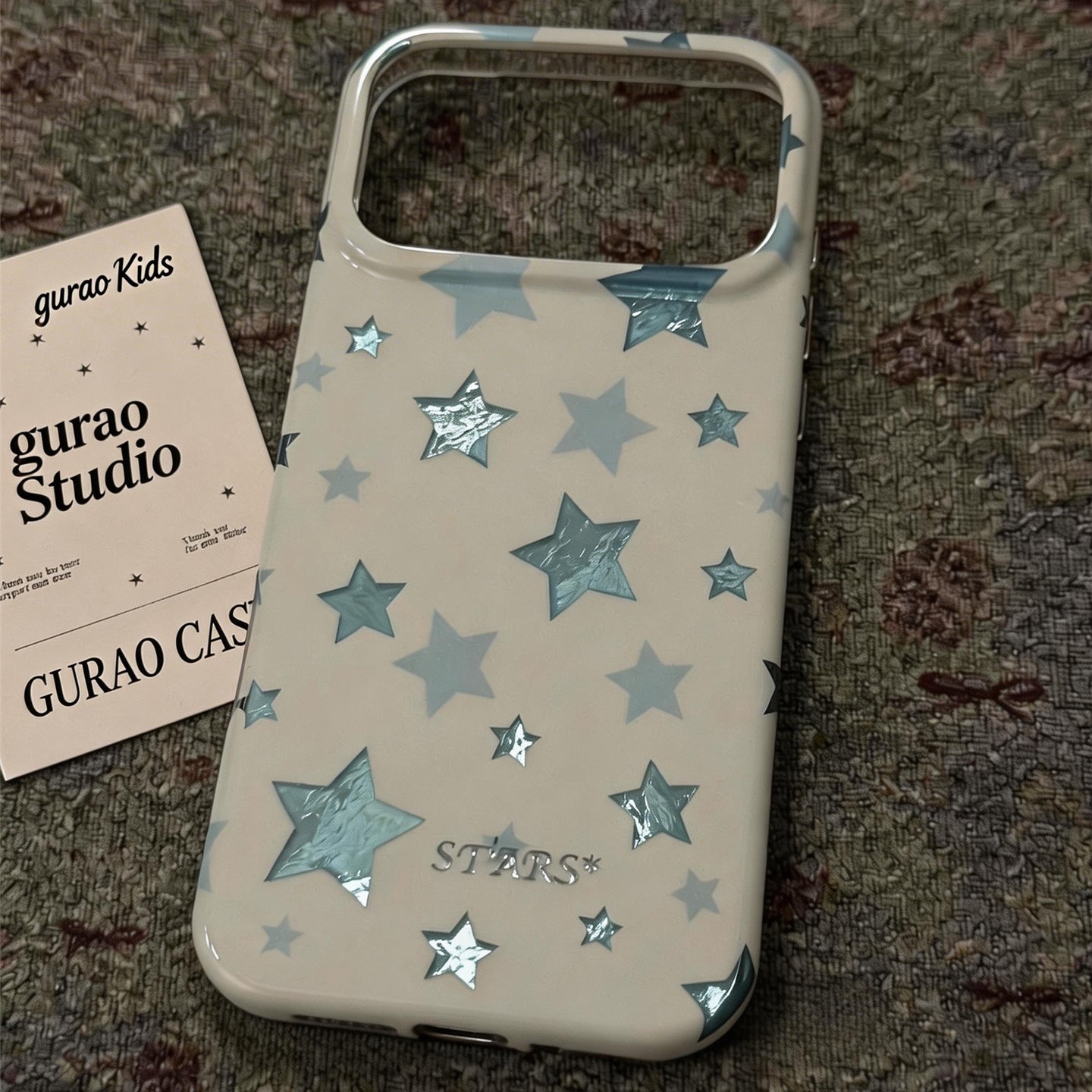 Crinkled Foil Blue Star Acrylic Phone Case