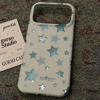 Crinkled Foil Blue Star Acrylic Phone Case