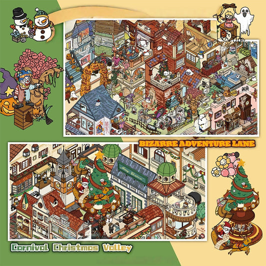 Festival Celebration 3D Sticker | 2 Cute Miniature Scenes