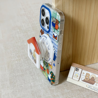 Miffy's Small House Magnetic Stand Acrylic Phone Case