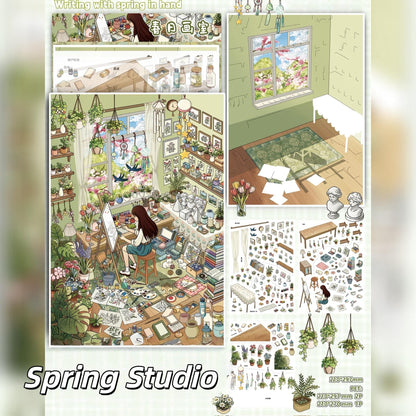 Gentle Hours 3D Sticker | 2 Cute Miniature Scenes