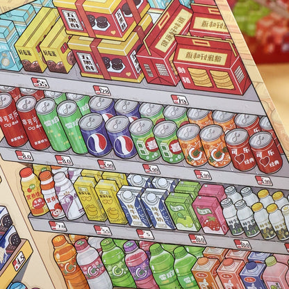 Town Store 3D Sticker Book