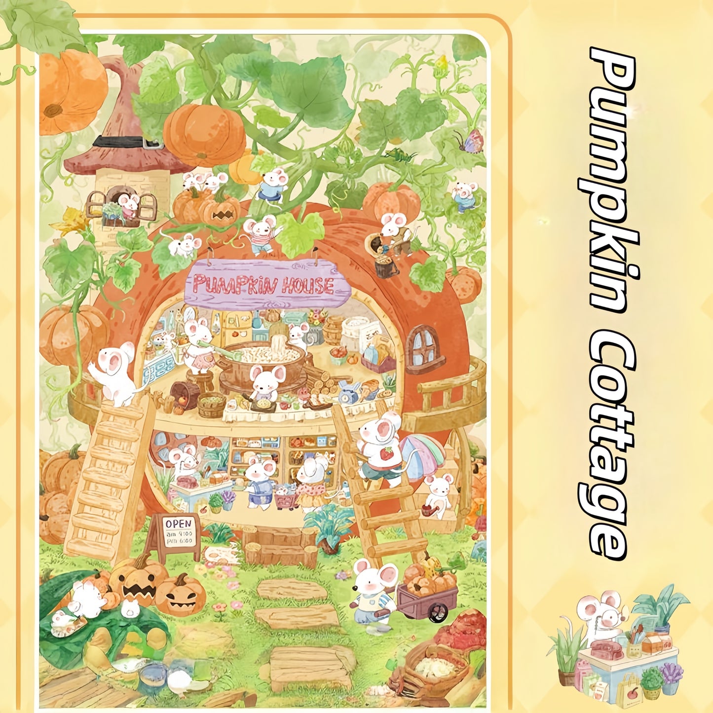 Leaflets 3D Sticker | 4 Cute Miniature Scenes