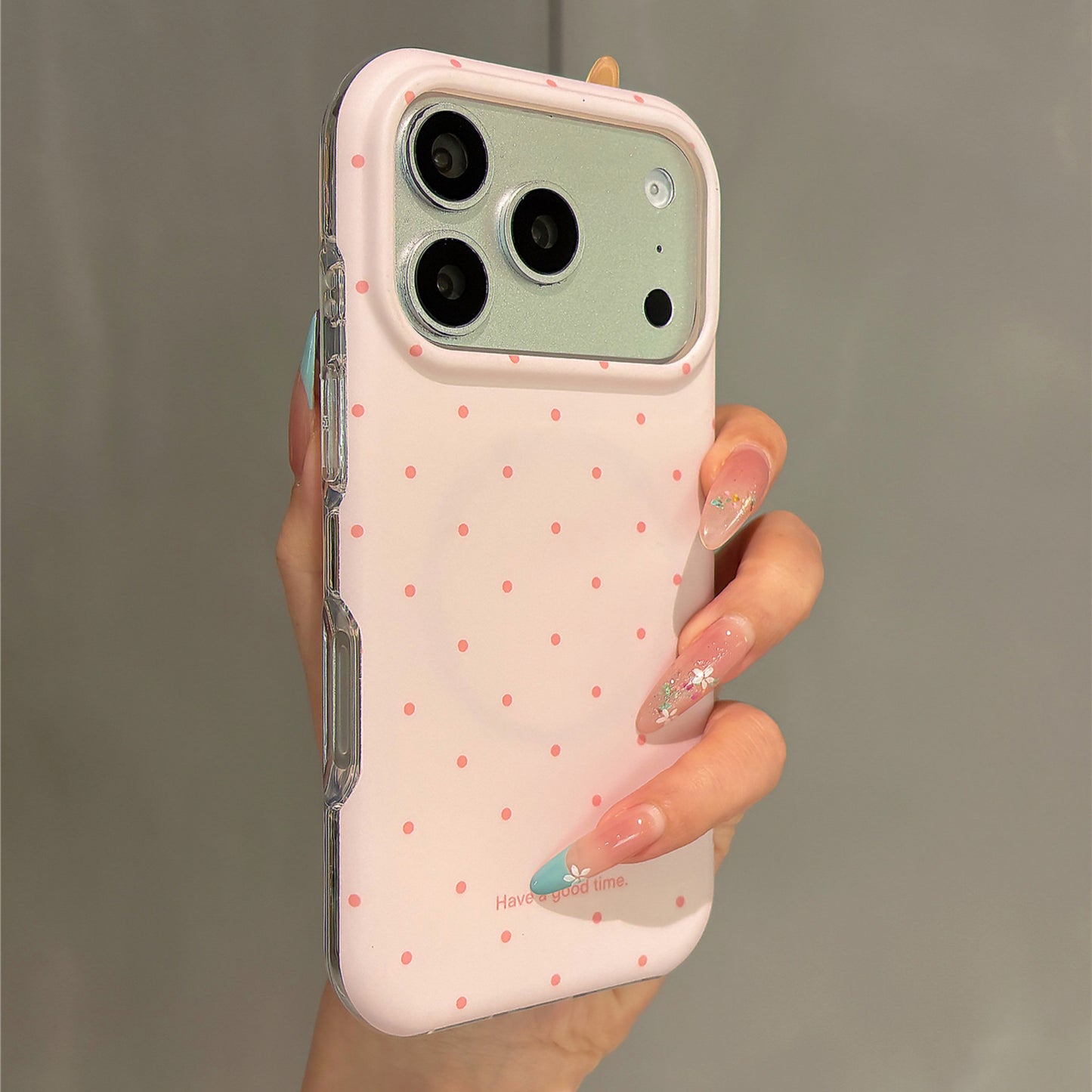 Polka Dot Dessert Bear Magnetic Stand Acrylic Phone Case