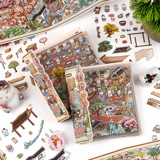 Dual Epics of Civilization 3D Sticker | 2 Cute Miniature Scenes
