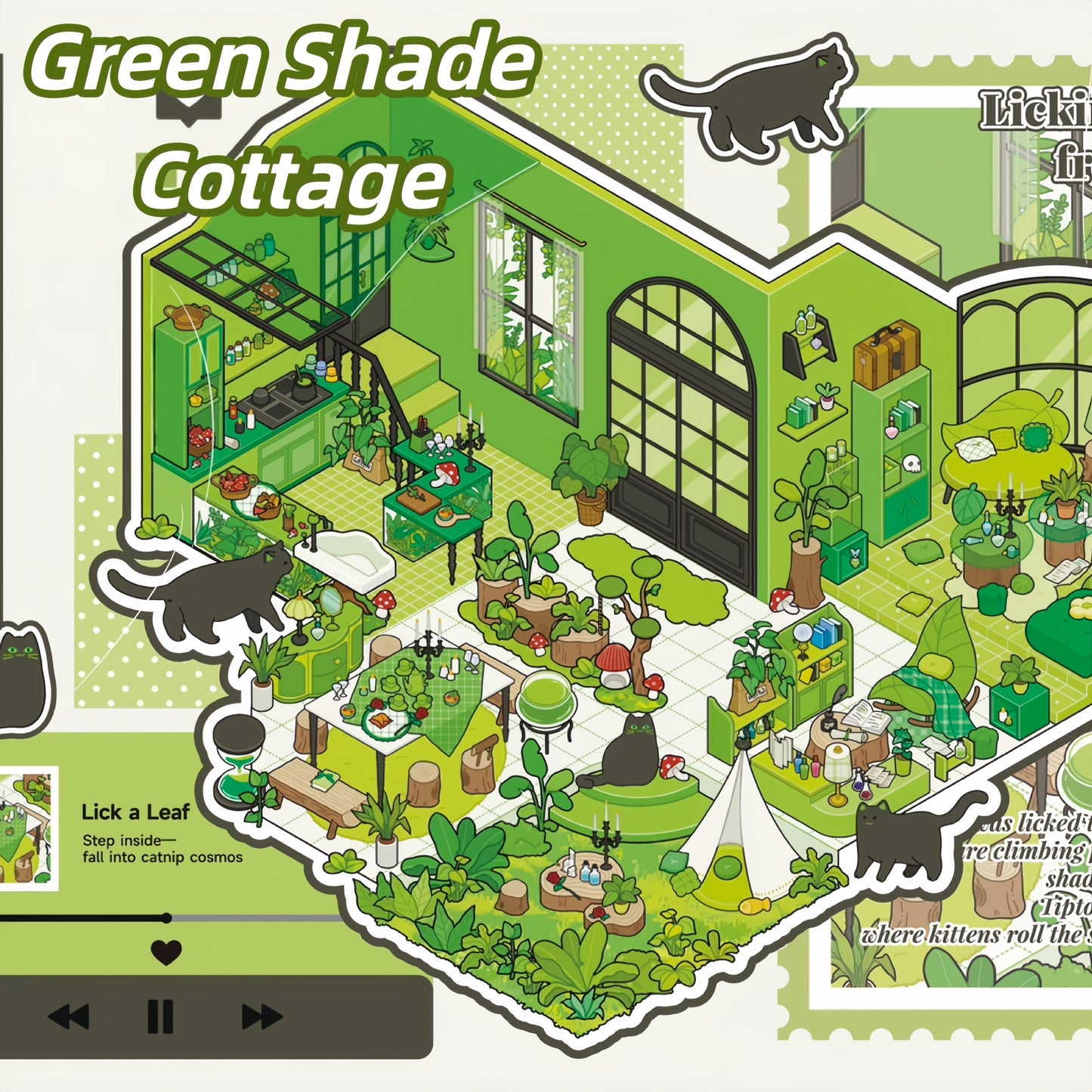 Fantasy Home 3D Sticker | 5 Cute Miniature Scenes