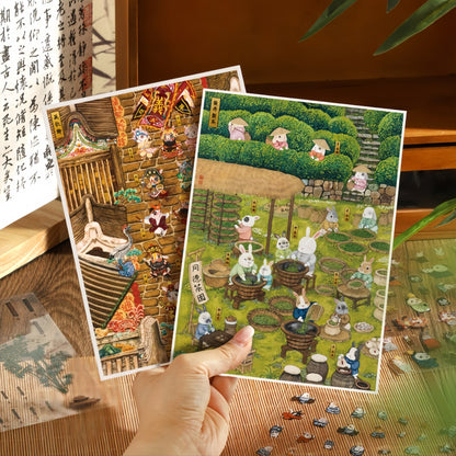 Chinese Heritage 3D Sticker | 5 Cute Miniature Scenes