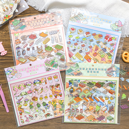 New Arrivals 3D Sticker | 4 Cute Miniature Scenes