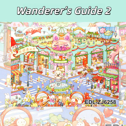 Wanderer’s Guide 3D Sticker | 4 Cute Miniature Scenes