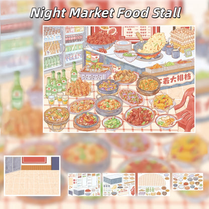 Let’s Eat Together 3D Sticker | 4 Cute Miniature Scenes