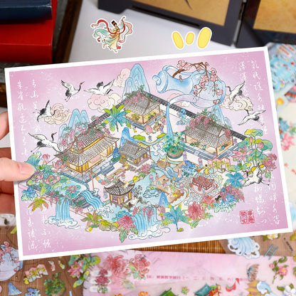 Tang and Song Dynasties 3D Sticker | 2 Cute Miniature Scenes