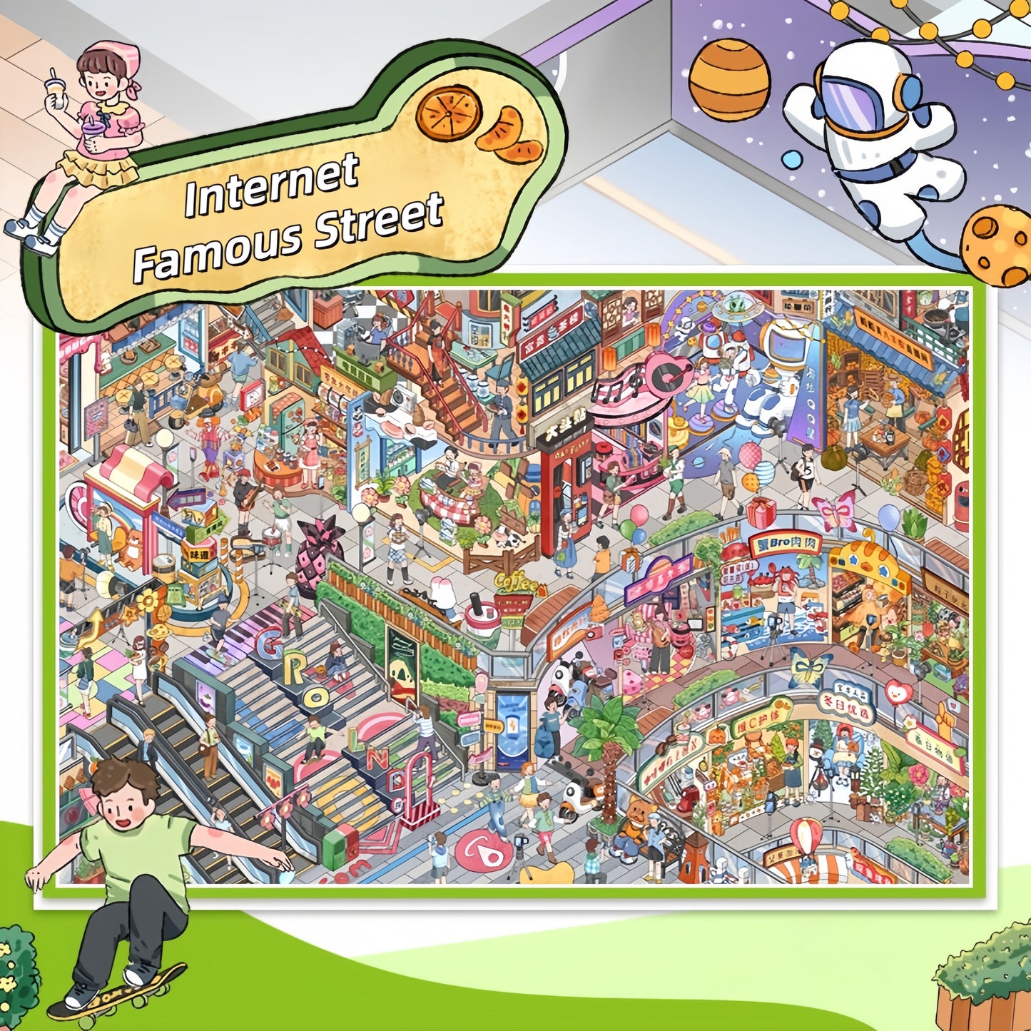 City Moments 3D Sticker | 2 Cute Miniature Scenes
